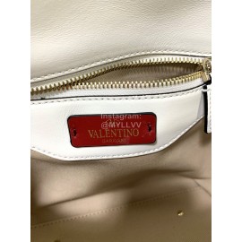 Valentino Fashion Leather Handbag Messenger Bag White 0055