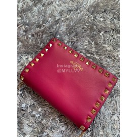 Valentino Simple Flip Chain Bag For Women Rose Red 0012b