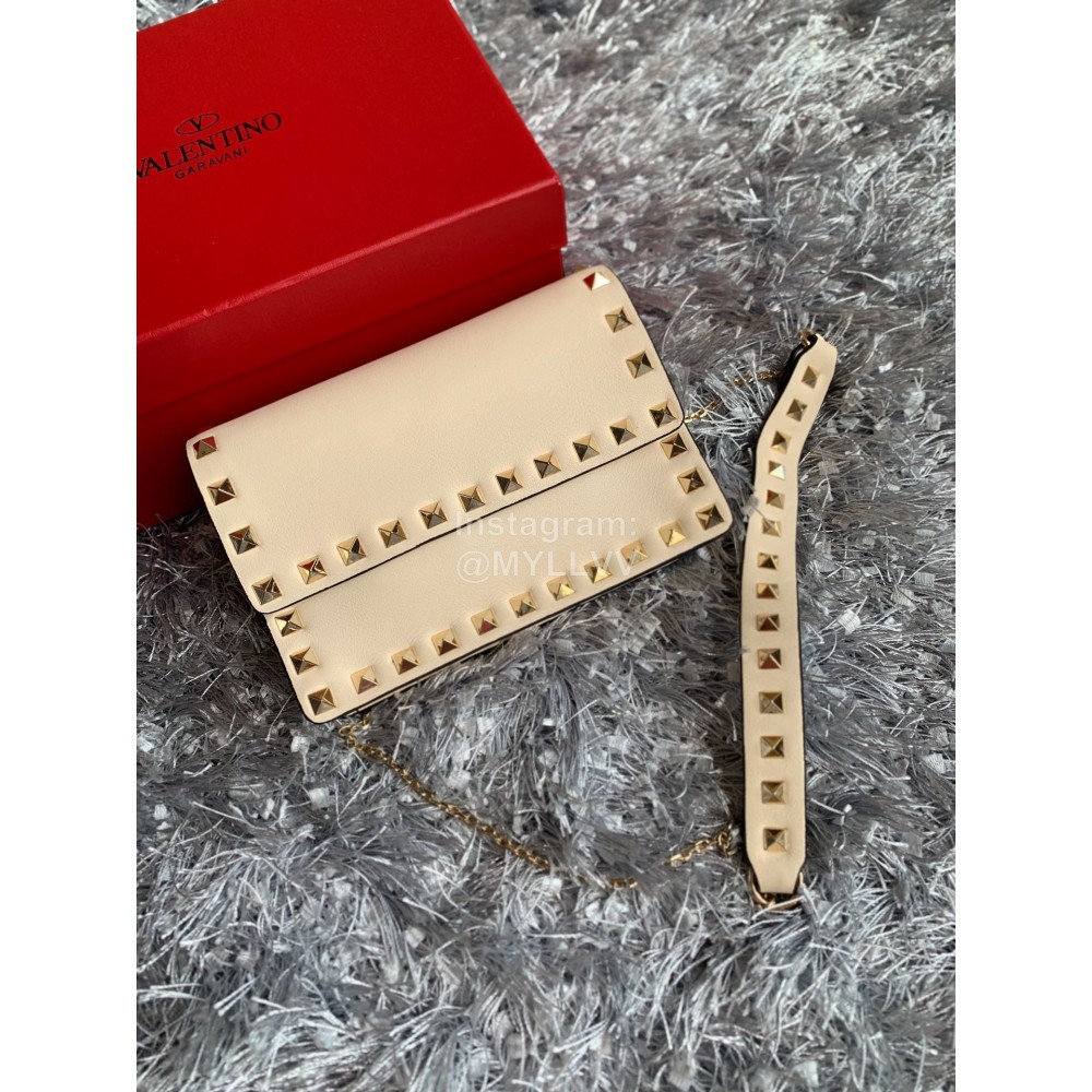 Valentino Simple Flip Chain Bag For Women Beige 0012b