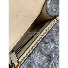 Valentino Simple Flip Chain Bag For Women Beige 0012b