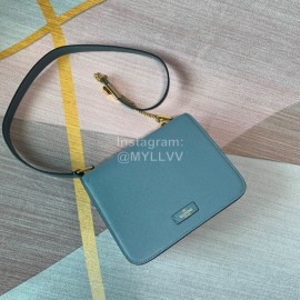 Valentino Large Palm Print Calfskin Messenger Bag Blue 0074l