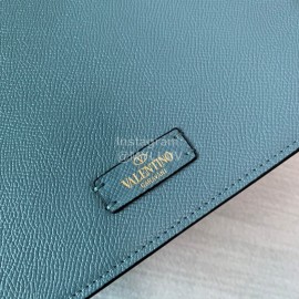 Valentino Large Palm Print Calfskin Messenger Bag Blue 0074l