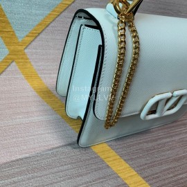 Valentino Large Palm Print Calfskin Messenger Bag White 0074l