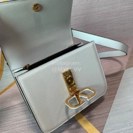 Valentino Large Palm Print Calfskin Messenger Bag White 0074l