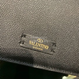 Valentino Large Palm Print Calfskin Messenger Bag Black 0074l