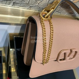 Valentino Large Palm Print Calfskin Messenger Bag Apricot 0074l