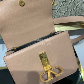 Valentino Large Palm Print Calfskin Messenger Bag Apricot 0074l