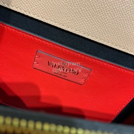 Valentino Large Palm Print Calfskin Messenger Bag Apricot 0074l