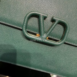 Valentino Large Palm Print Calfskin Messenger Bag Green 0074l