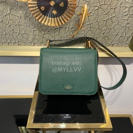 Valentino Large Palm Print Calfskin Messenger Bag Green 0074l