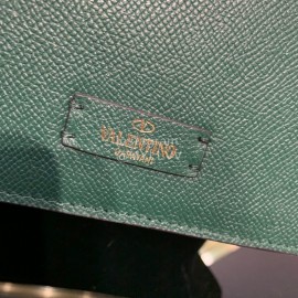 Valentino Large Palm Print Calfskin Messenger Bag Green 0074l