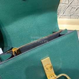 Valentino Large Palm Print Calfskin Messenger Bag Green 0074l