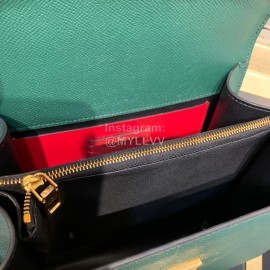 Valentino Large Palm Print Calfskin Messenger Bag Green 0074l