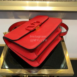 Valentino Large Palm Print Calfskin Messenger Bag Red 0074l