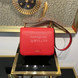 Valentino Large Palm Print Calfskin Messenger Bag Red 0074l