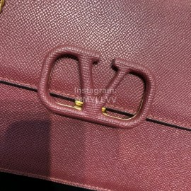 Valentino Large Palm Print Calfskin Messenger Bag Purple 0074l