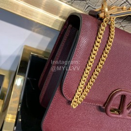 Valentino Large Palm Print Calfskin Messenger Bag Purple 0074l