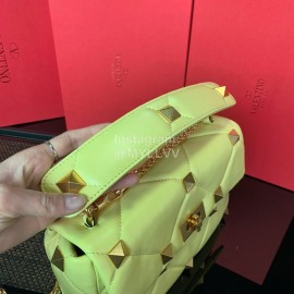 Valentino Large Napa Sheepskin Leather Chain Retro Bag Yellow 2060l