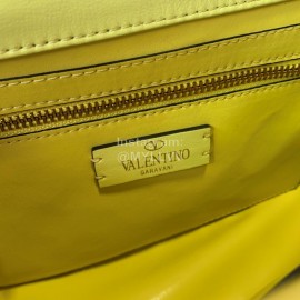 Valentino Large Napa Sheepskin Leather Chain Retro Bag Yellow 2060l