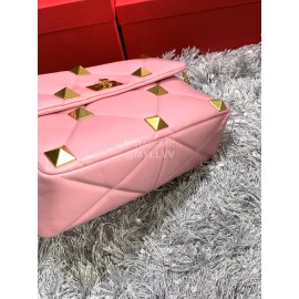 Valentino Large Napa Sheepskin Pink Leather Chain Retro Bag 2060l