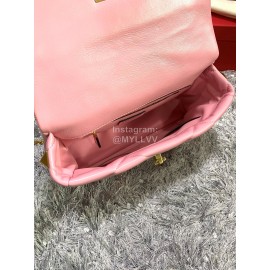 Valentino Large Napa Sheepskin Pink Leather Chain Retro Bag 2060l