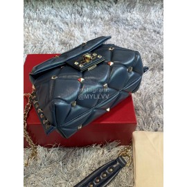 Valentino Autumn Winter Sheepskin Messenger Bag Blue 0720s