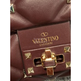 Valentino Large Sheepskin Messenger Bag Purplish Red 0720l