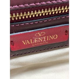 Valentino Large Sheepskin Messenger Bag Purplish Red 0720l
