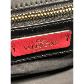 Valentino Large Sheepskin Messenger Bag Black 0720l