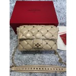 Valentino Large Sheepskin Messenger Bag Khaki 0720l