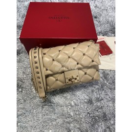 Valentino Large Sheepskin Messenger Bag Khaki 0720l