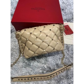 Valentino Large Sheepskin Messenger Bag Khaki 0720l