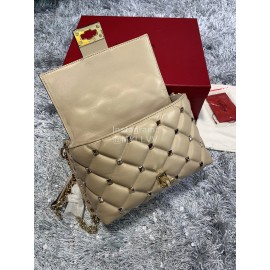 Valentino Large Sheepskin Messenger Bag Khaki 0720l