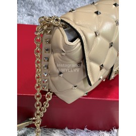 Valentino Large Sheepskin Messenger Bag Khaki 0720l