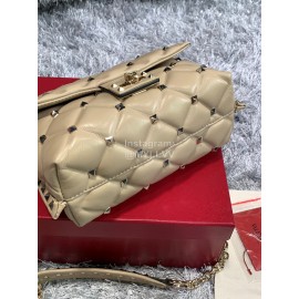 Valentino Large Sheepskin Messenger Bag Khaki 0720l