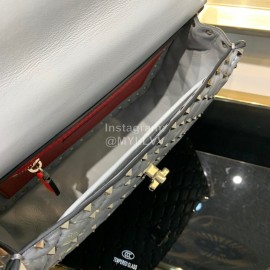 Valentino Fashion Medium Sheepskin Chain Bag White 0122b