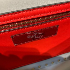 Valentino Fashion Medium Sheepskin Chain Bag White 0122b