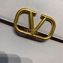 Valentino Fashion Leather Buckle Commuter Bag White 0082