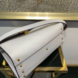 Valentino Fashion Leather Buckle Commuter Bag White 0082