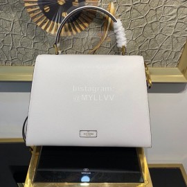 Valentino Fashion Leather Buckle Commuter Bag White 0082