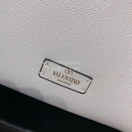 Valentino Fashion Leather Buckle Commuter Bag White 0082