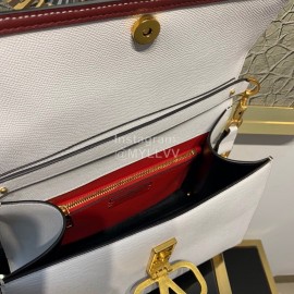 Valentino Fashion Leather Buckle Commuter Bag White 0082