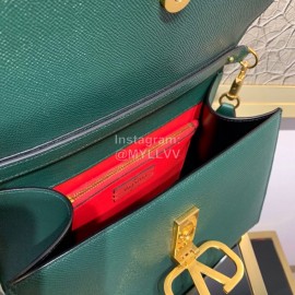 Valentino Fashion Leather Buckle Commuter Bag Green 0082