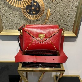 Valentino Fashionable Autumn Winter Leather Bag Red 0056