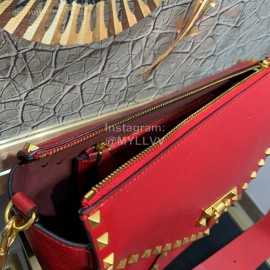 Valentino Fashionable Autumn Winter Leather Bag Red 0056