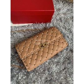 Valentino Sheepskin Chain Flip Bag For Women Orange 0137b