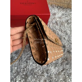 Valentino Sheepskin Chain Flip Bag For Women Orange 0137b