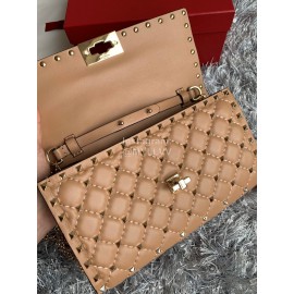 Valentino Sheepskin Chain Flip Bag For Women Orange 0137b