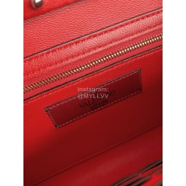 Valentino Sheepskin Chain Flip Bag For Women Red 0137b
