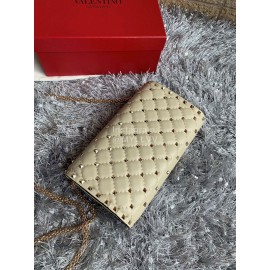 Valentino Sheepskin Chain Flip Bag For Women White 0137b